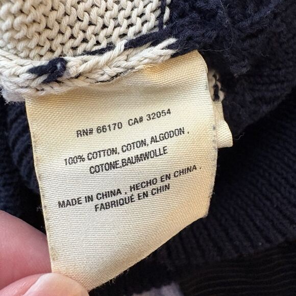 Anthropologie Moth Navy Cream Striped Dolman Sleeve Tunic Sweater Size Small - Picture 6 of 7